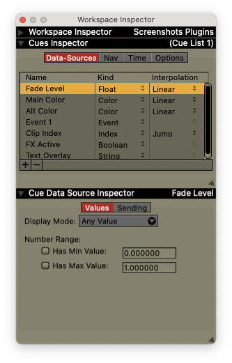 Setting up data-sources for a Cue List.