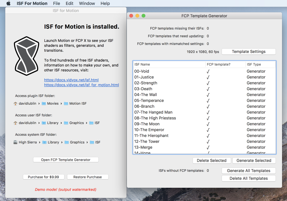 Creating ISF templates for FCP using ISF for Motion's built in generator.