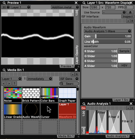 Using ISF generators in VDMX.