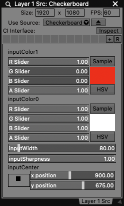 User Interface created for Quartz Composer Circle Generator.