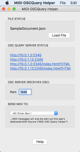 The MIDI OSCQuery Helper interface."