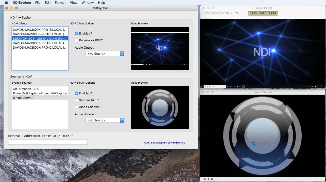 The NDISyphon interface.