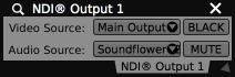 The NDI® Output plugin interface.