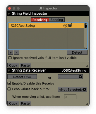 String Receiver Inspector.